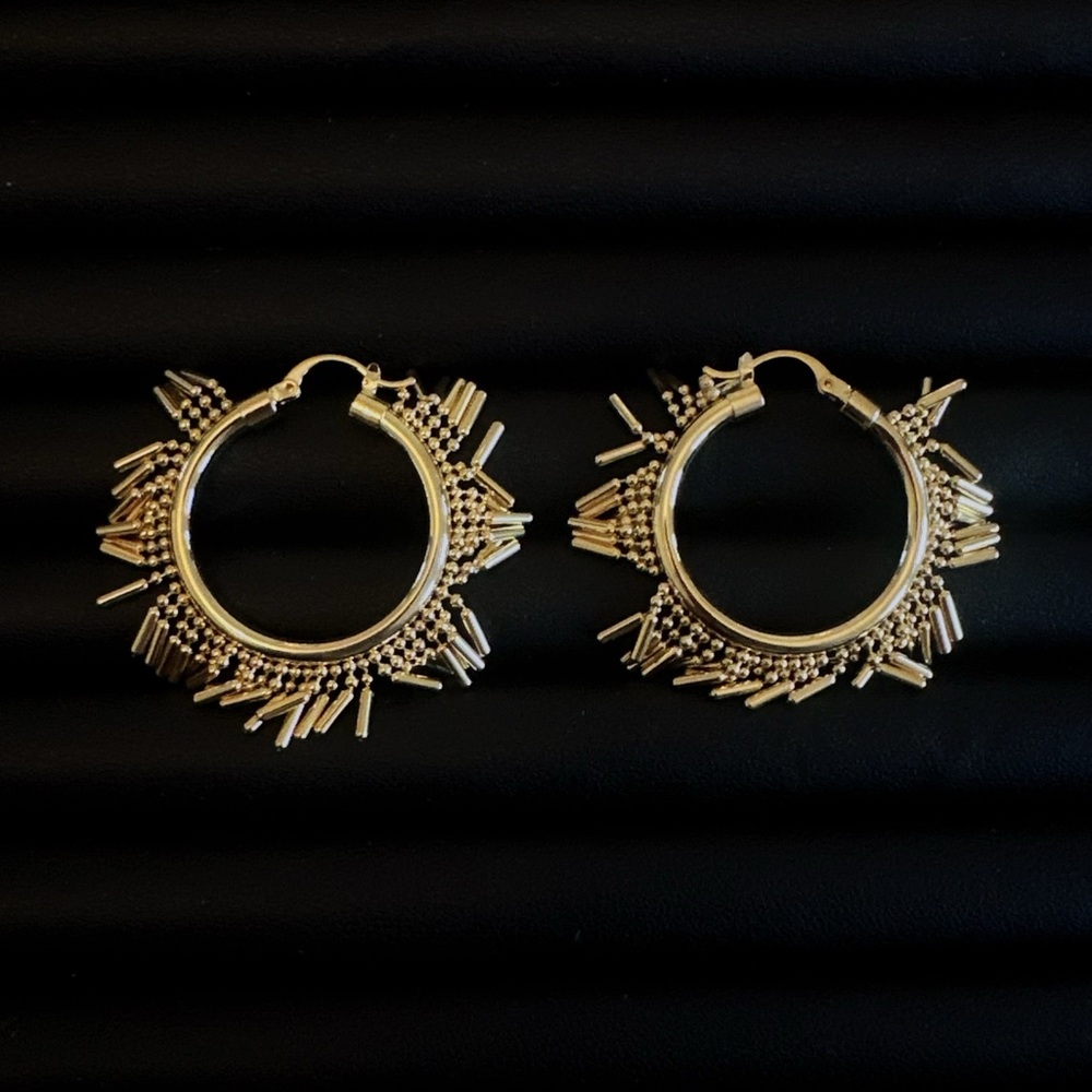 Women’s Gold Plated Vintage Boho Round Tassel Earrings Statement Fringe Jewelry